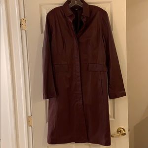 Philippe Adec Burgundy Leather Coat